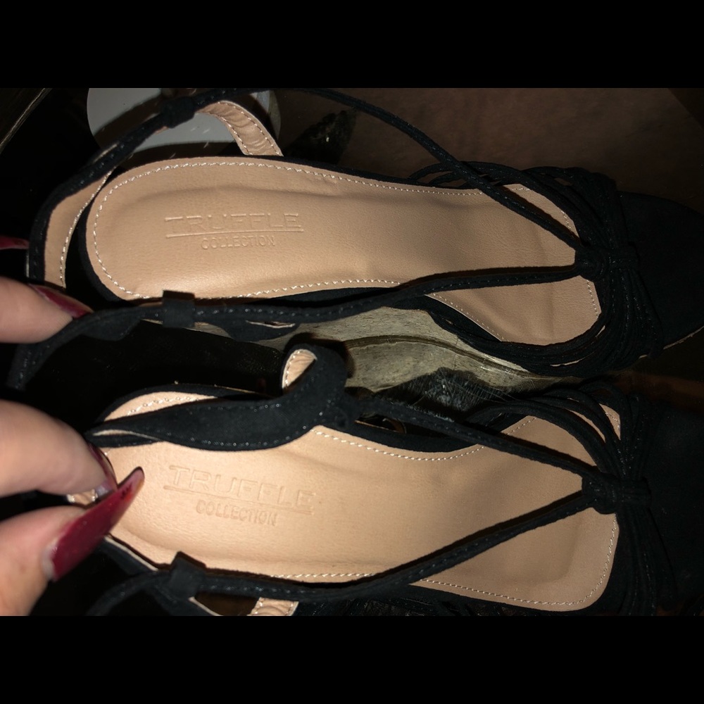 Brand new Black tie up wedges - Picture 6 of 6